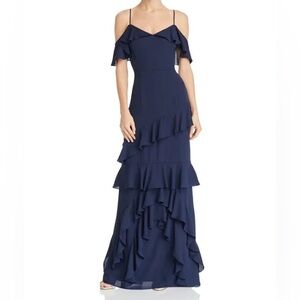 Wayf Danielle Off Shoulder Tiered Dress  size 8 ruffles and flutter shoulder